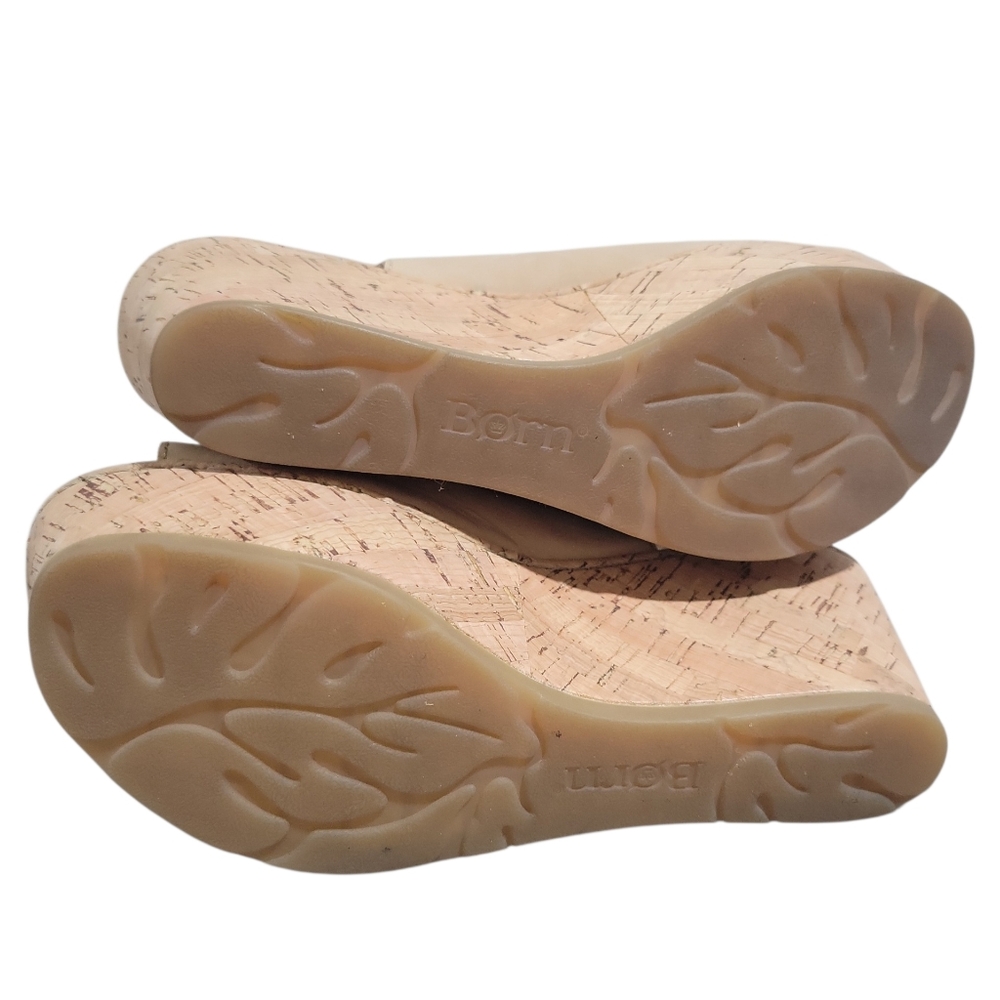 Neutral Beige Cork Wedge Sandals - Women - Picture 7 of 16